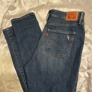 Levi’s High Waisted Distressed Skinny Jeans